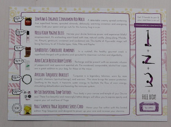 Yogi Surprise Subscription Box Review – August 2015 Info