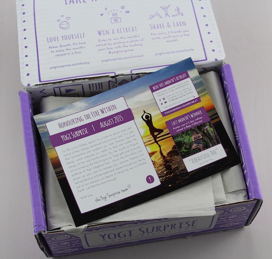 Yogi Surprise Subscription Box Review – August 2015 Open