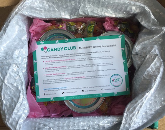 Candy Club Subscription Box Review + Coupon August 2015 - Inside