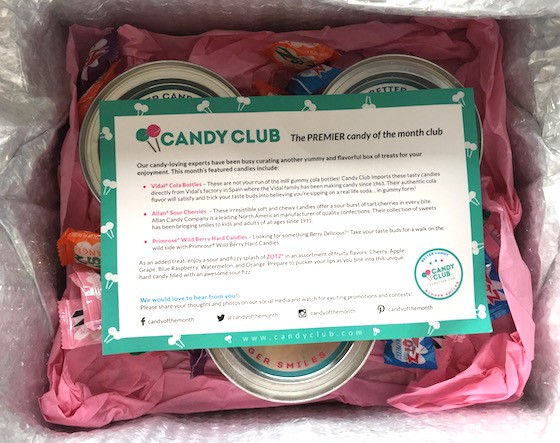 Candy Club Subscription Box Review + Coupon September 2015 - -Inside