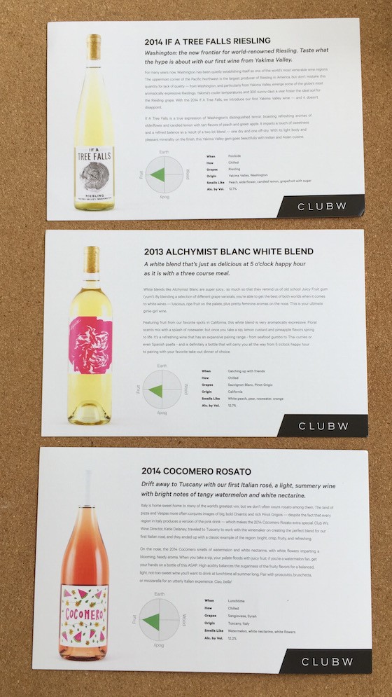 Club W Wine Subscription Review & Coupon September 2015 - Cards2