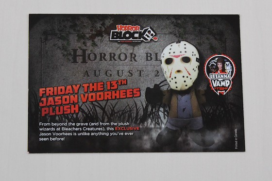 Horror Block Subscription Box Review August 2015 - Card Front