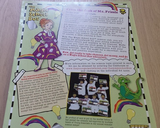 Magic School Bus Science Club Subscription Review July 2015 - booklet