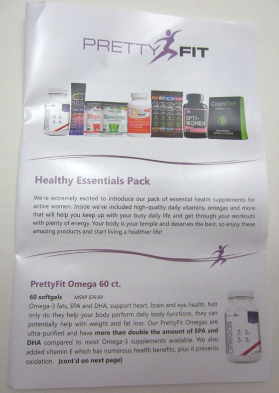 PrettyFit Fitness Subscription Box Review + Coupon August 2015 - booklet1