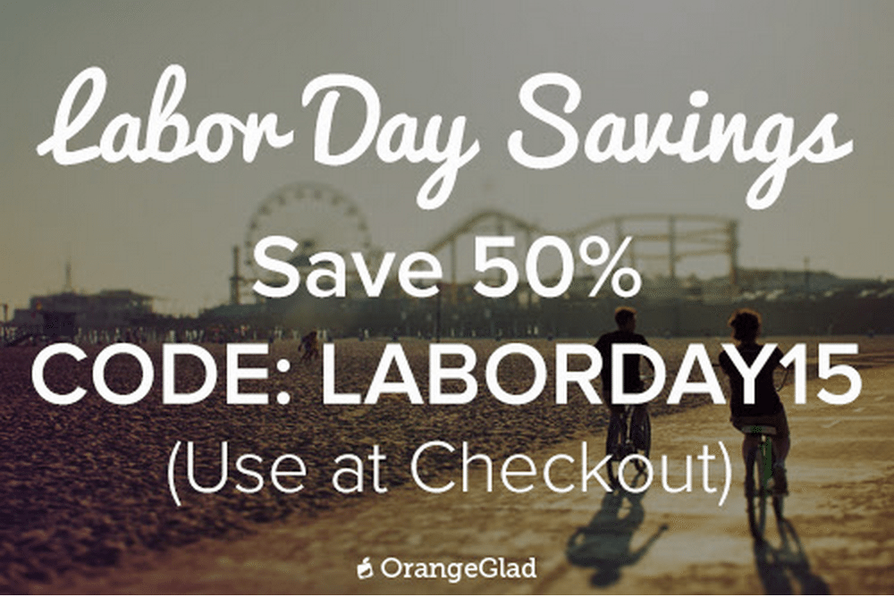 Orange Glad Labor Day Sale – 50% Off First Box