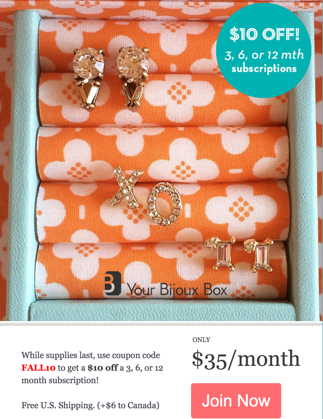 Your Bijoux Box Coupon Code – $10 Off 3-Month Subscription