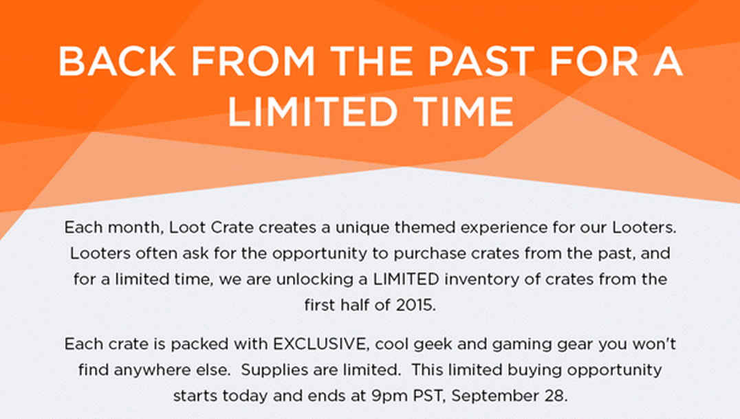 Loot Crate Past Boxes On Sale