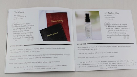 Rachel Zoe Box of Style Fall 2015 Subscription Box Review Info