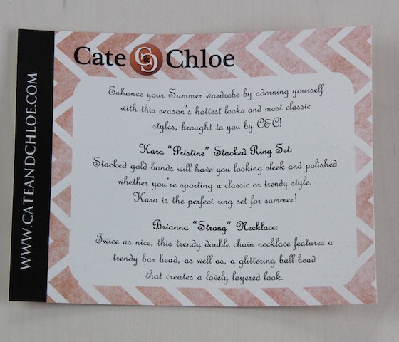 Cate & Chloe Subscription Box Review + Coupon – August 2015 Info