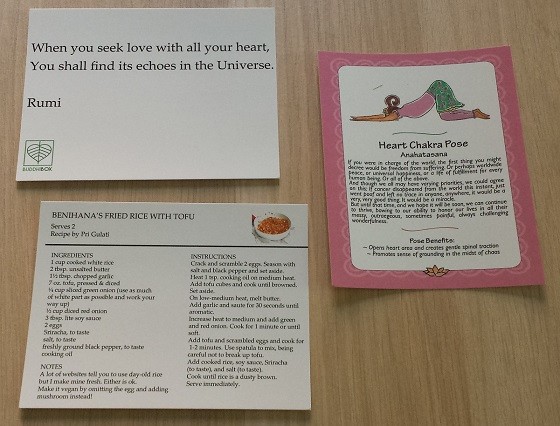 BuddhiBox Subscription Box Review October 2015 - cards