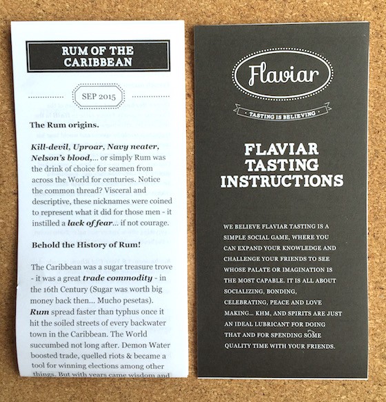 Flaviar Subscription Box Review September 2015 - TastingInstructions