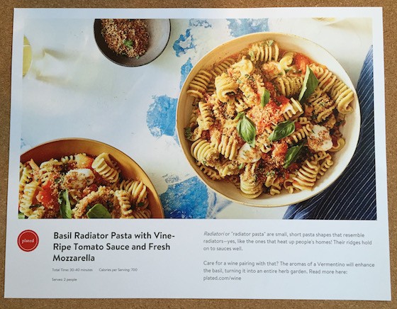 Plated Subscription Box Review October 2015 - PastaCard1