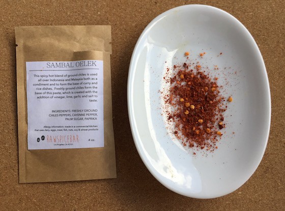 RawSpiceBar Subscription Box Review October 2015 - Sambal