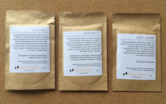 RawSpiceBar Subscription Box Review September 2015 - Contents