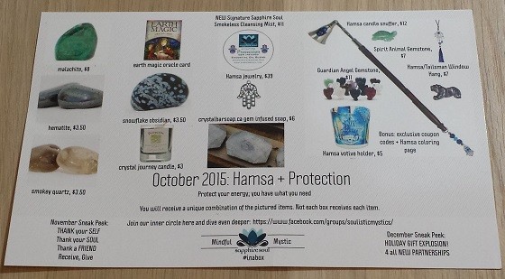 Sapphire Soul Subscription Box Review October 2015 - info