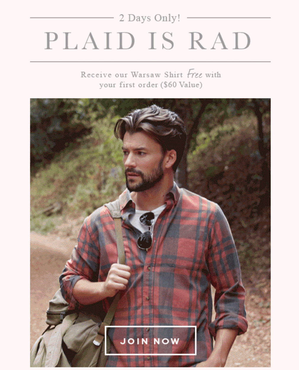 2 Days Only – Free Plaid Shirt w/ Five Four Club Subscription