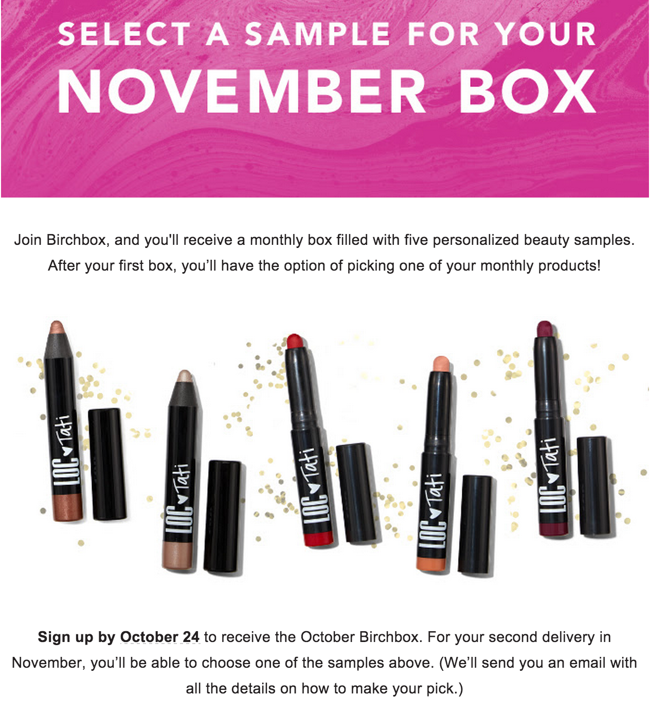 Birchbox November 2015 Sample Choice