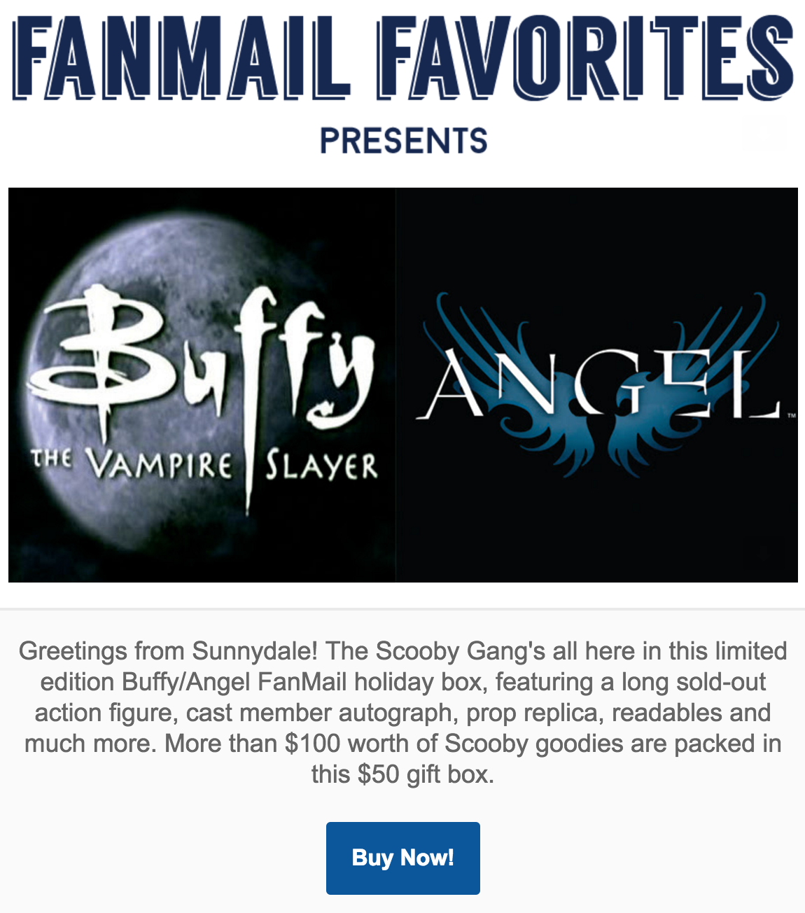 FanMail Favorites – Buffy + Angel Limited Edition Holiday Box