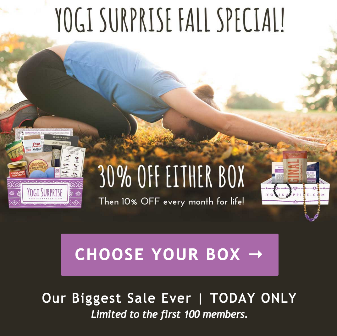 30% Off First Month of Yogi Surprise Subscriptions!