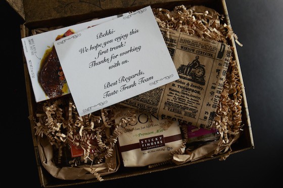 Taste Trunk The Monthly Sampler Subscription Box Review October 2015 - 2