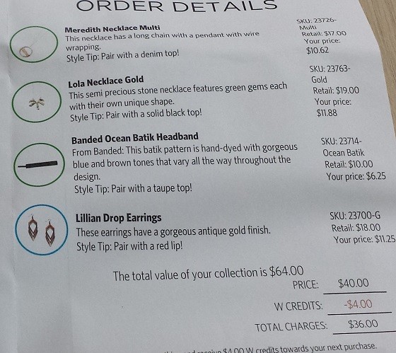 Wantable Accessories Subscription Box Review October 2015 - invoice