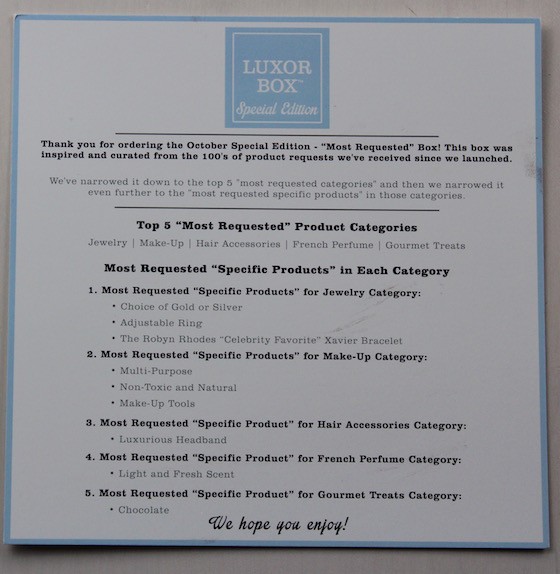 luxor-box-most-requested-info