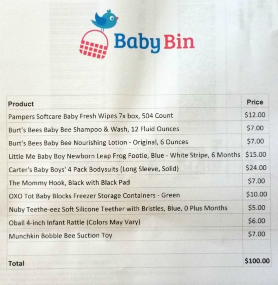 BabyBin Subscription Box Review November 2015 - info