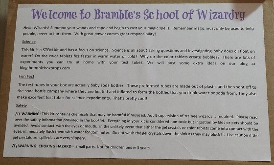 Bramble Box Props Subscription Box Review October 2015 - info