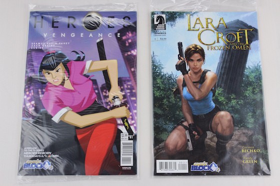 Comic Block Subscription Box Review + Coupon October 2015 - Lara Croft and Heroes comics