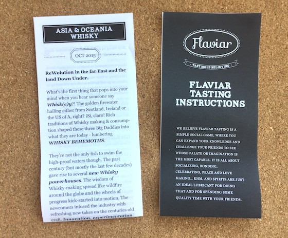 Flaviar Subscription Box Review October 2015 - TastingInstructions