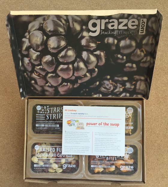 Graze Subscription Box Review + Free Box Coupon November 2015 - Inside