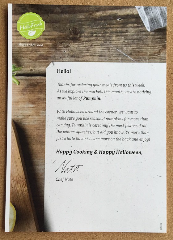 Hello Fresh Subscription Box Review + Coupon October 2015 - Booklet