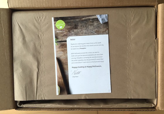 Hello Fresh Subscription Box Review + Coupon October 2015 - Inside