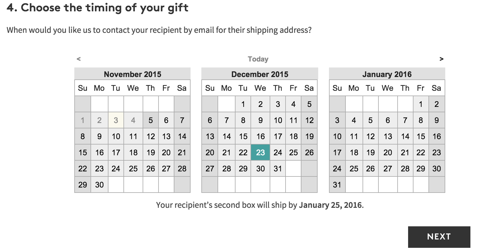 Birchbox Gift Calendar