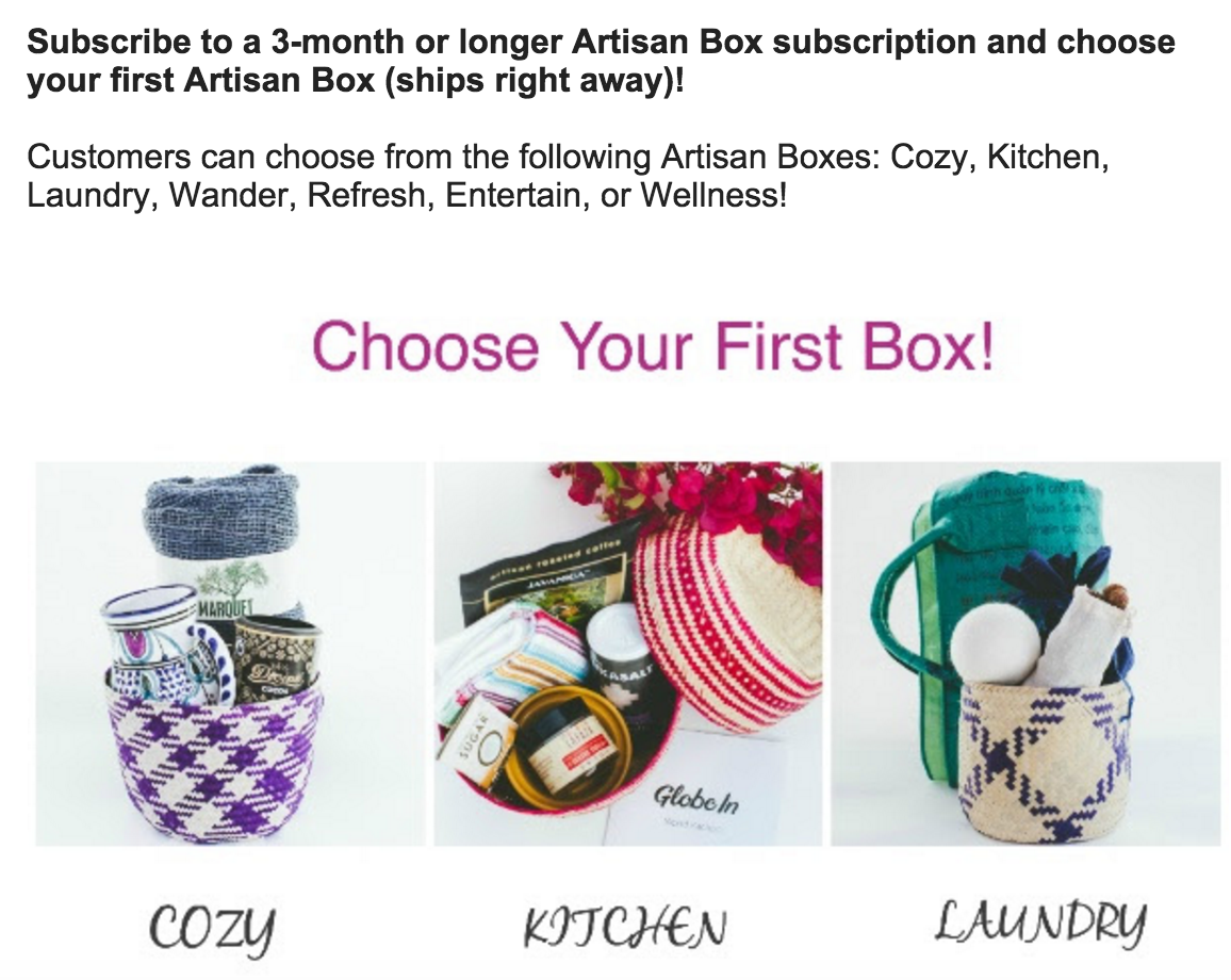 Pick Your First GlobeIn Box + Save 25% w/ 3 Month Subscription