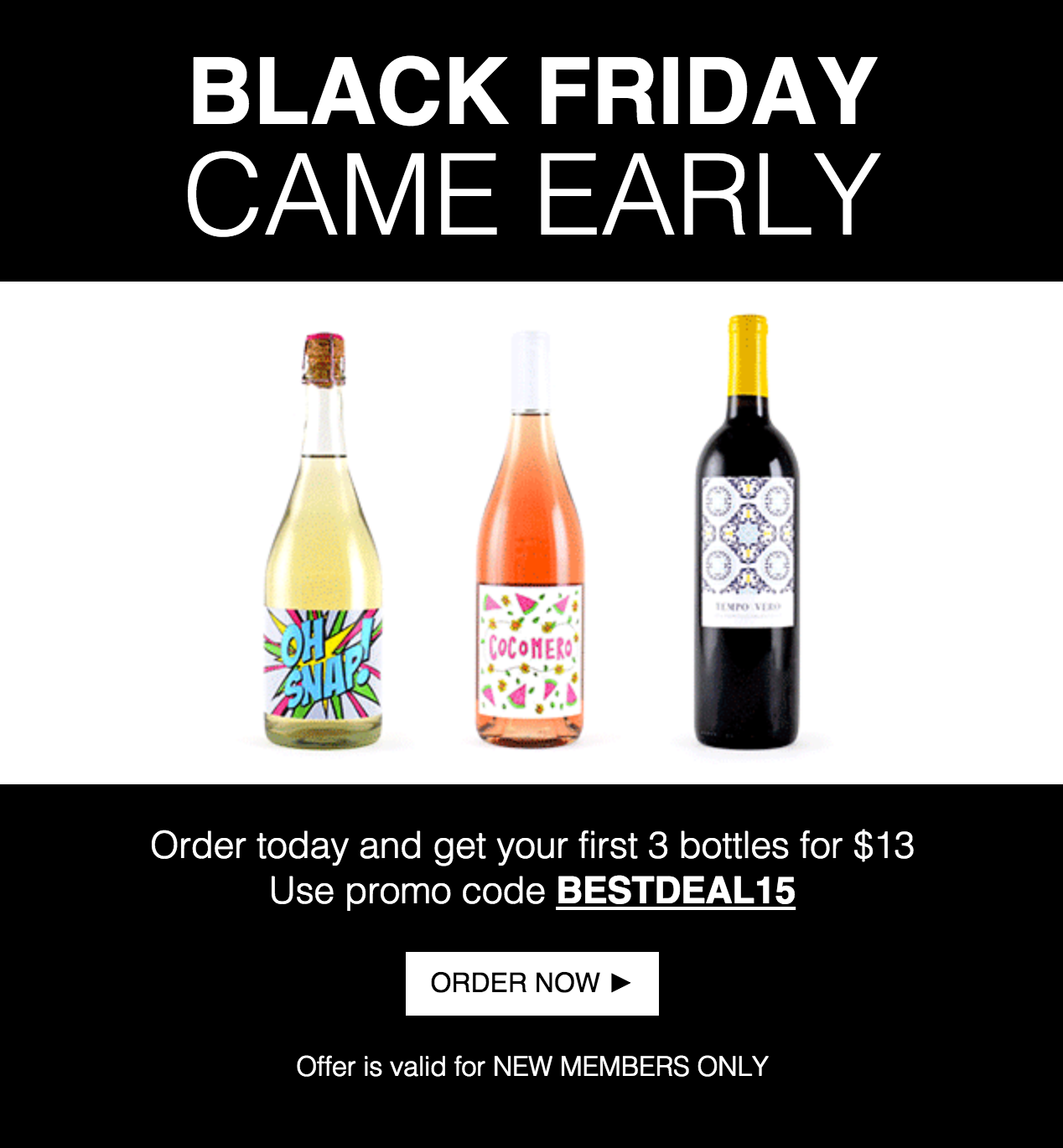 Club W Black Friday Deal – 3 Bottles for $13 + Shipping