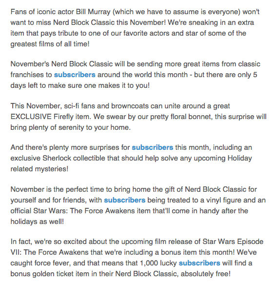 November second spoiler text