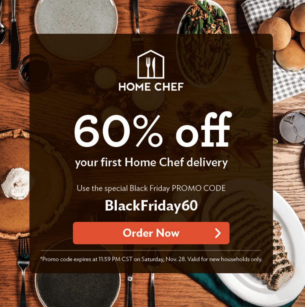 Home Chef Black Friday Deal – 60% Off First Box!