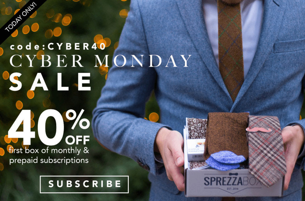 SprezzaBox Cyber Monday Sale – 40% Off Your First Month!