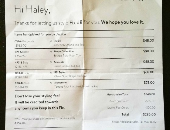 Stitch Fix Review November 2015 - info 2