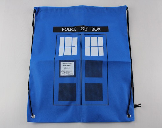 Super Geek Box Subscription Box Review + Coupon November 2015 - Doctor Who sack