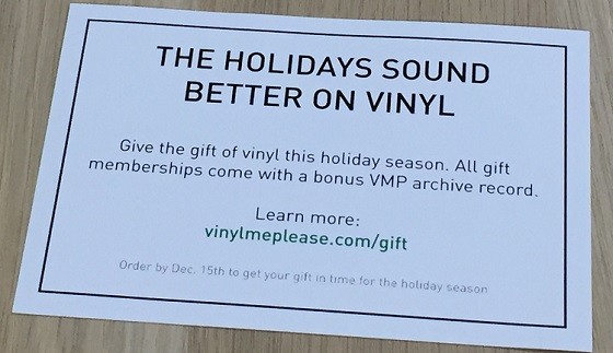 Vinyl Me, Please Subscription Box Review November 2015 - promo