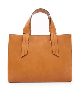 Structured Faux Leather Satchel