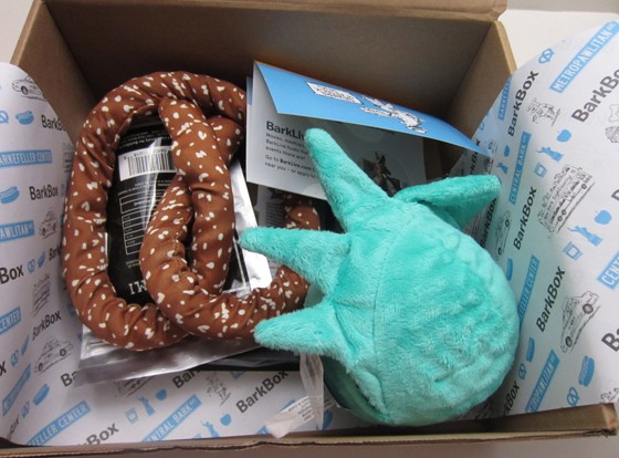 BarkBox for Large Dogs Subscription Box Review & Coupon December 2015 - inside