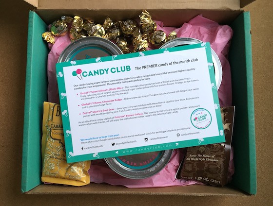 Candy Club Subscription Box Review + Coupon November 2015 - Inside