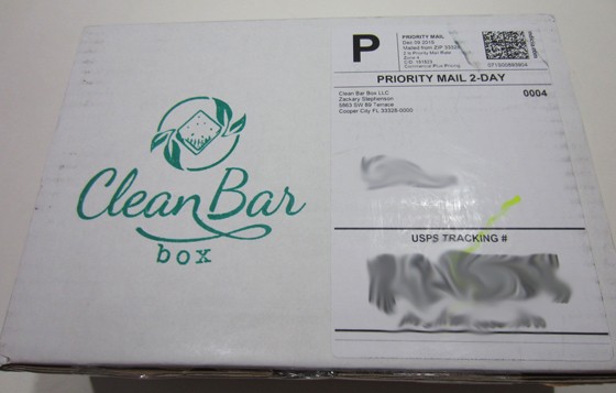 Clean Bar Box Subscription Box Review December 2015 - box