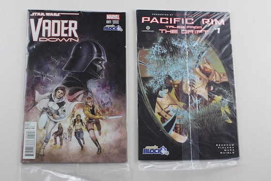 Comic Block Subscription Box Review + Coupon November 2015 - vadar down and pacific rim