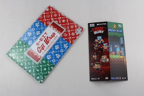 Geek Fuel Subscription Box Review + Coupon December 2015 - gift wrap and games