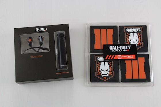 Loot Crate Limited Edition Call Of Duty Black Ops III Crate Review - headphones and coasters