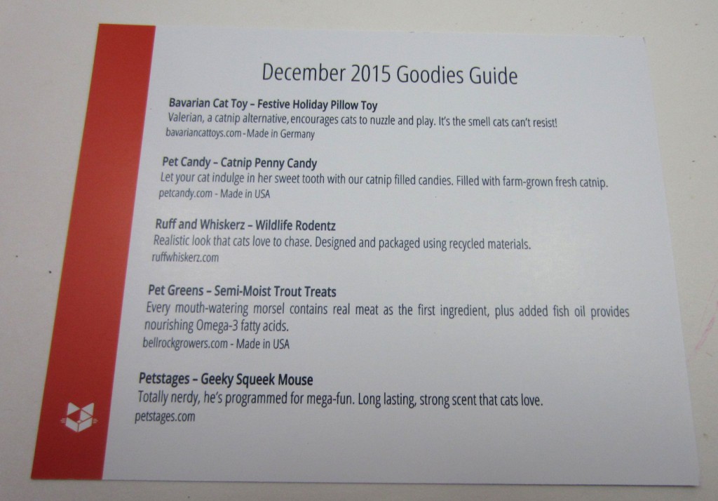 Meowbox Subscription Box Review December 2015 - card2